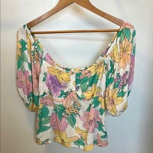 Billabong Floral Puff Sleeve Top